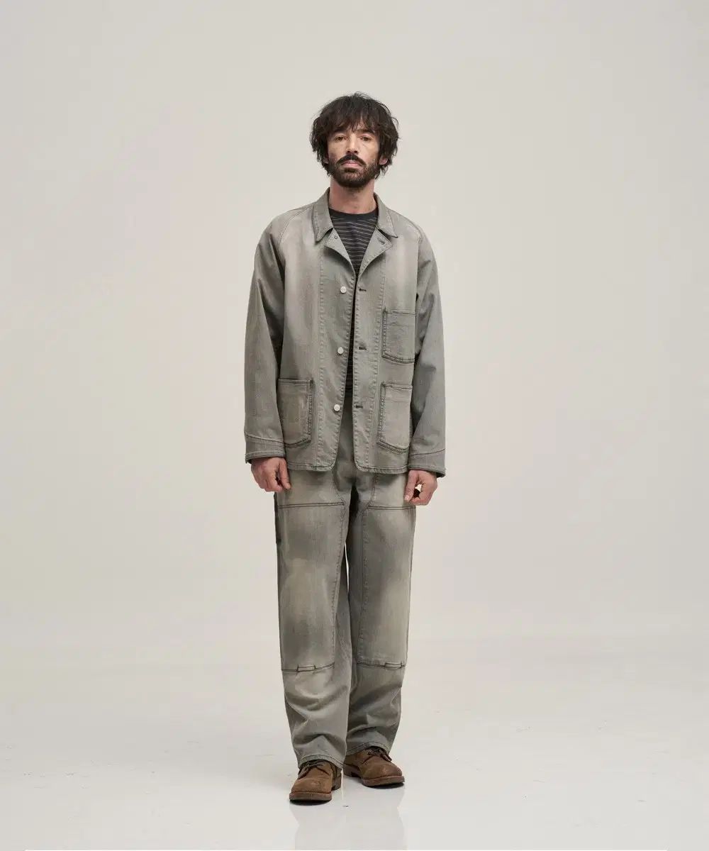 アナザーオフィス リー イタライアン デニム セットアップ faded gray 3