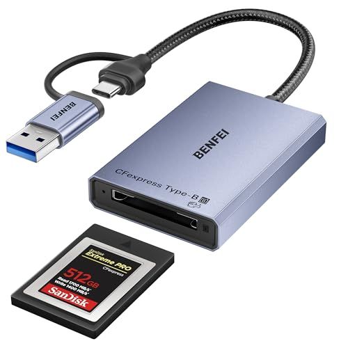 BENFEI CFexpress カードリーダー 10Gbps、USB-C/USB-A 2-in-1 タイプ B CFexpress アダプター Windows/Mac/Linux/Android と互換性ありt 3bdf25b8