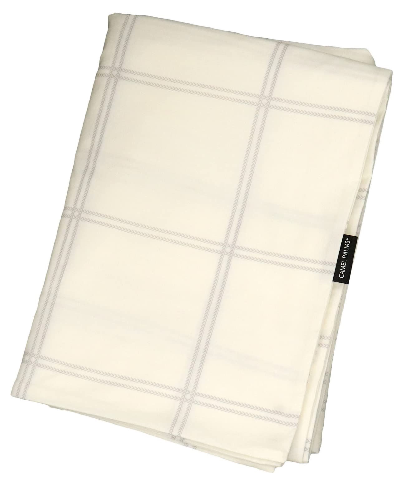 新品 CAMEL PALMS 日本製 綿100％ 敷布団カバー シングル 100×210cm の敷布団用 （105×215cm） チェック アイボリー