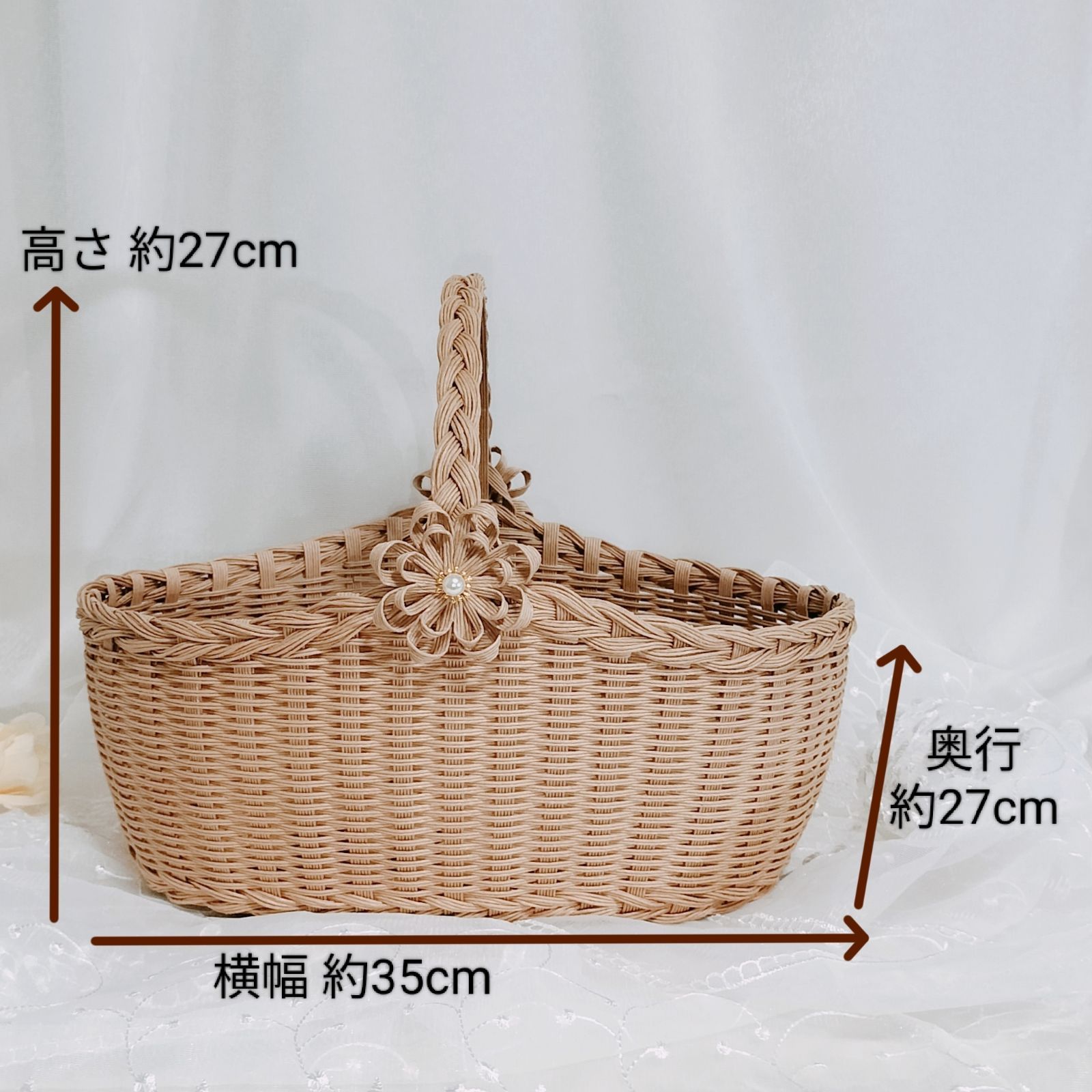 受注制作】深型 L かごバスケット プチギフト入れ ウェディング 受付