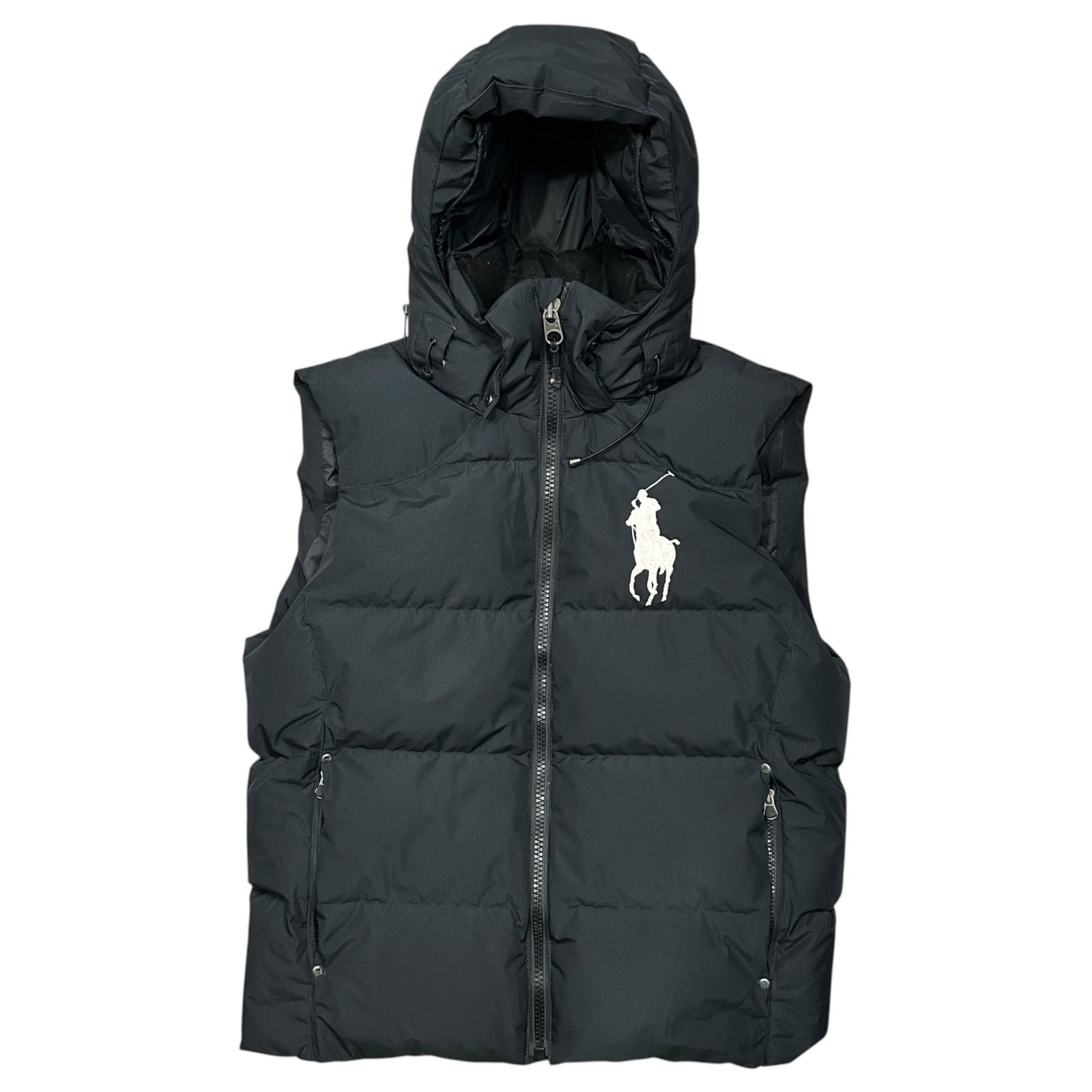 POLO RALPH LAUREN(ポロラルフローレン) Big Pony Hooded Down Vest ビックポニー フーデッド ダウン ベスト M ブラック