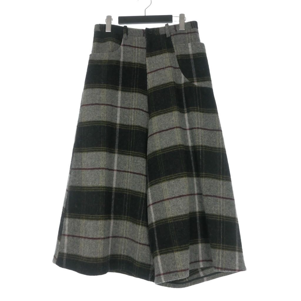 ワイズ Y's ヨウジヤマモト 20AW Pre ウール チェックワイドパンツ 2 グレー/ブラック YB-P29-122