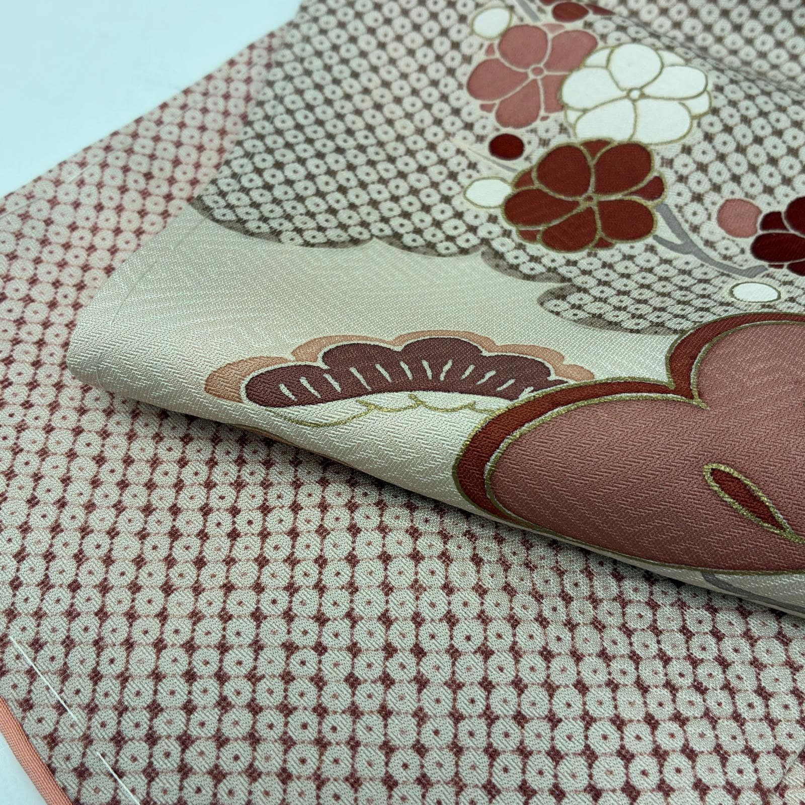 付下げ 金駒刺繍 裄66 友禅 雲取 松 紋無し 正絹 着物 MK-8809 - メルカリ