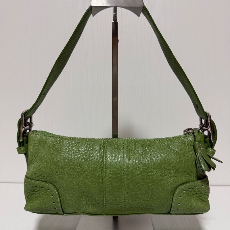 激レア】COACH コーチ 5052 レザー ワンショルダーバッグ グリーン 激レア】COACH コーチ 5052 レザー ワンショルダーバッグ グリーン