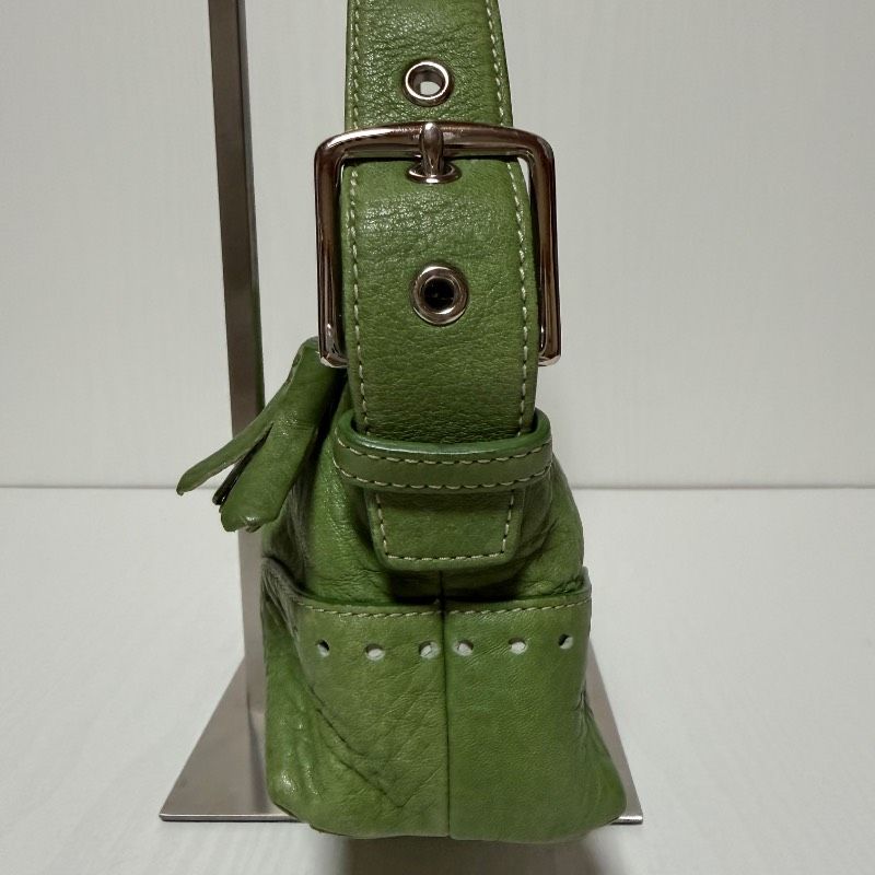 激レア】COACH コーチ 5052 レザー ワンショルダーバッグ グリーン