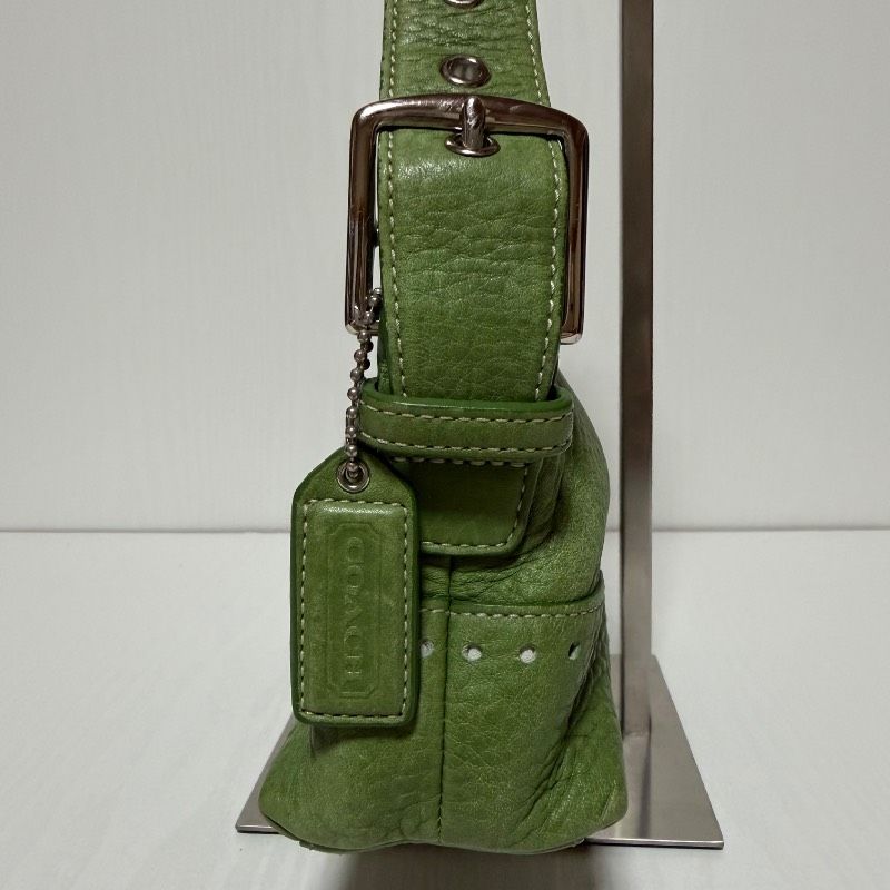 激レア】COACH コーチ 5052 レザー ワンショルダーバッグ グリーン