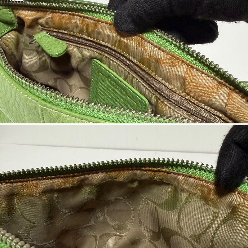 激レア】COACH コーチ 5052 レザー ワンショルダーバッグ グリーン
