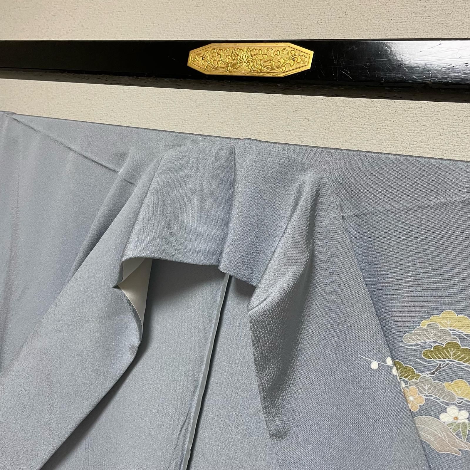 付下げ 裄68 胴抜き仕立て 上品な風景の染め しわあせガード 着物 正絹