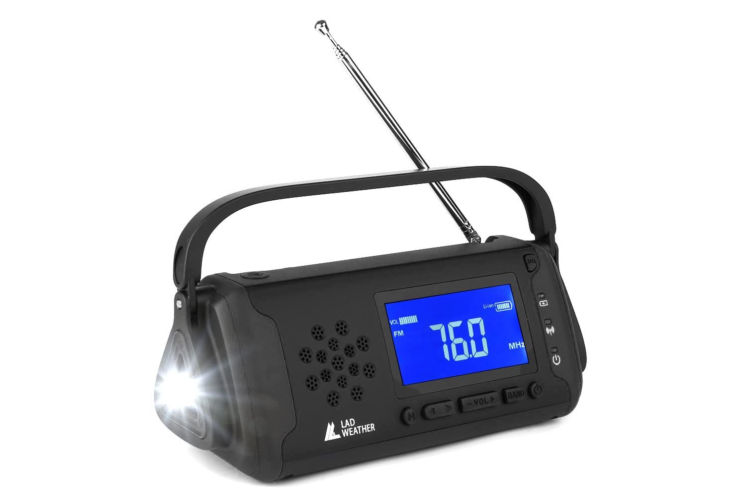 [ラドウェザー] ラジオ 防災グッズ 防災ラジオ 防災 懐中電灯 防水 AM/FM ポータブルラジオ アウトドア キャンプ 災害用ラジオ (ブラック)as c760dca6