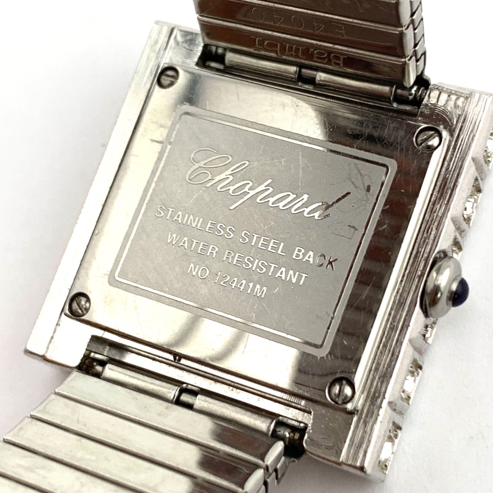 ジャンク】Chopard 12441M 腕時計 クォーツ スクエア ストーン装飾 