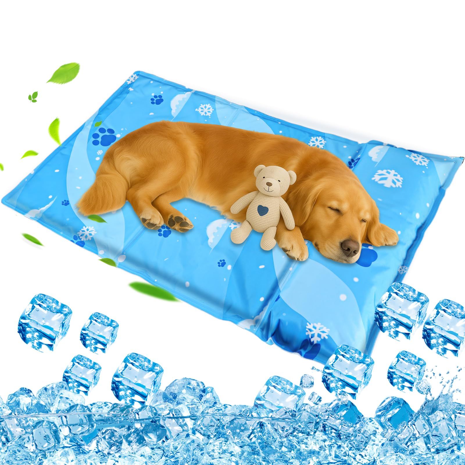 ☆新品☆Sazuik ペット ひんやりマット 犬 猫 冷却マット 60*105cm ペット用 クールマット 涼しい 熱中症 熱さ対策 接触冷感 防水 耐噛み 枕付き 冷感シート 洗える 無害ジュル 猫 中型 大型犬 ウサギ 対応 人間ペット兼用 ひんやりジェル