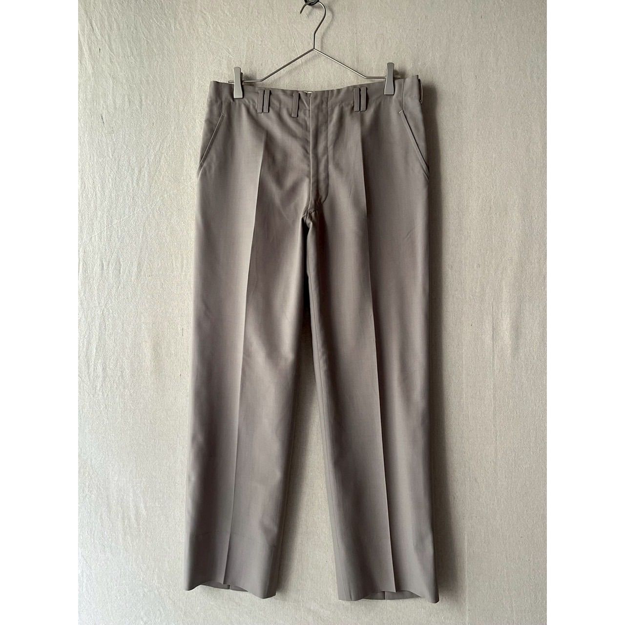 70s USA vintage スラックス / 薄手 ウール グレージュ TALON パンツ ビンテージ 60s 80s P6-05026-9431