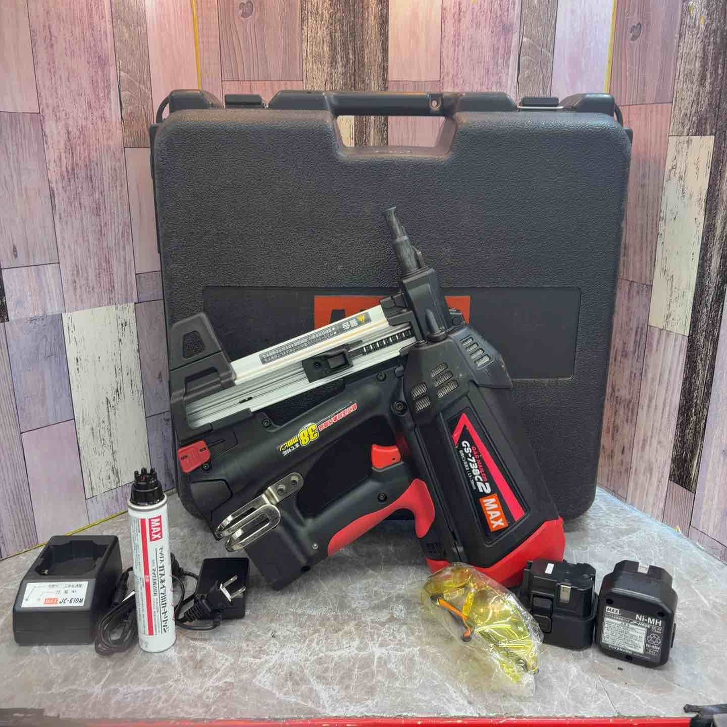 【中古品】マックス MAX ガスネイラ GS-738C2 バッテリー2個 ガス1本 ケース【八潮店】