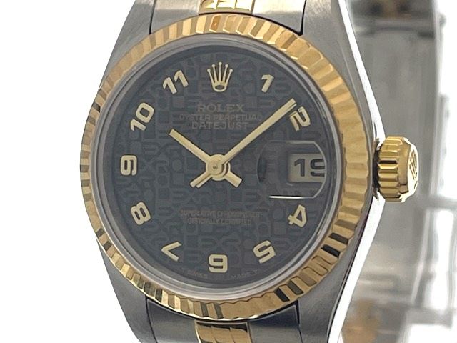 ROLEX ロレックス ウォッチ デイトジャスト26 時計 79173 腕時計 ステンレススチール/K18イエローゴールド K18YG ブラックコンピューターアラビア文字盤 自動巻き レディース【中古】【472】HK