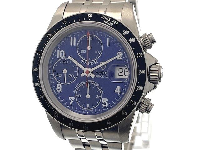 TUDOR チュードル ウォッチ クロノタイム プリンスデイト 時計 79260 腕時計 ステンレススチール ブルー文字盤 自動巻き メンズ【中古】【472】HK