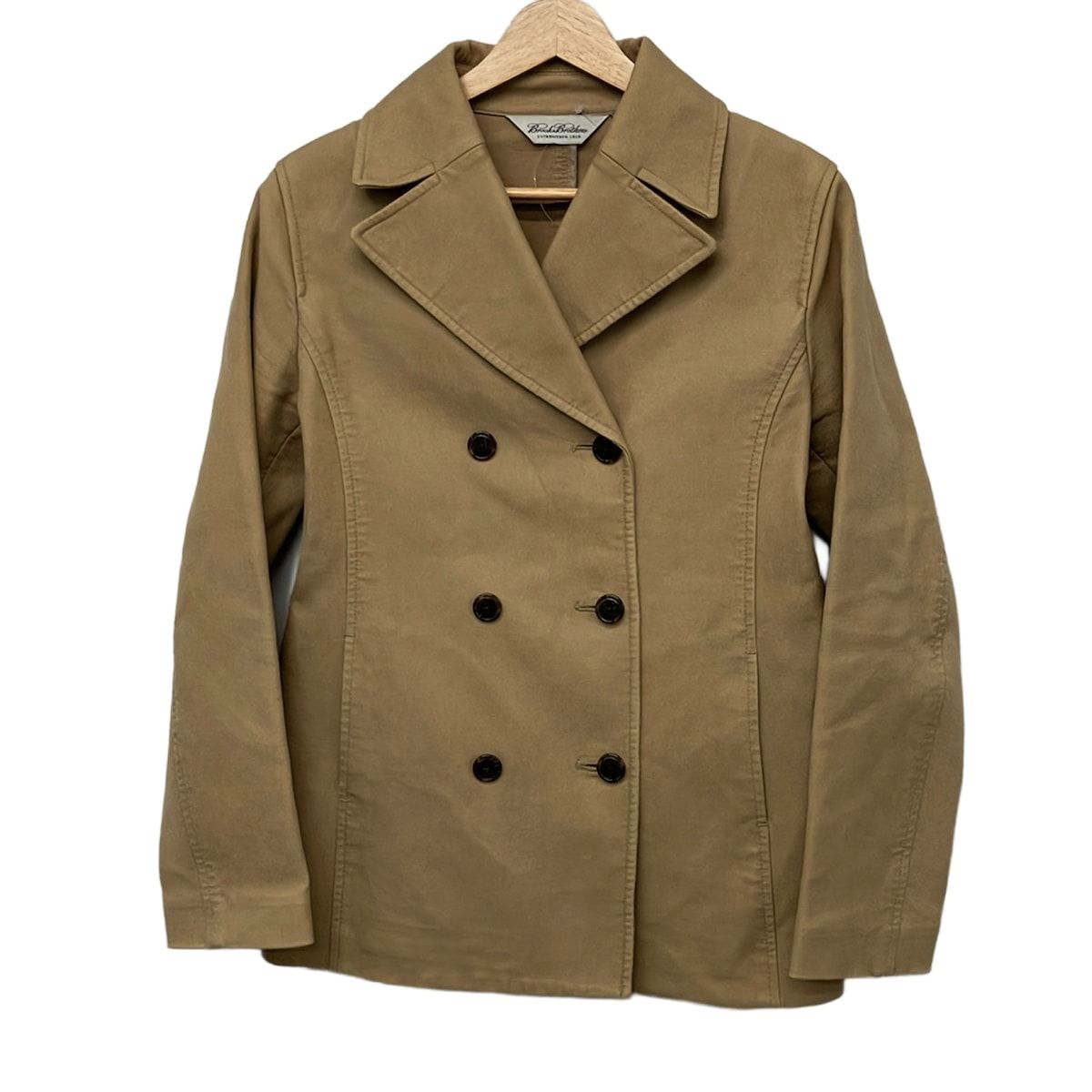 BrooksBrothers(ブルックスブラザーズ) コート サイズM レディース - ベージュ 長袖/ダブル/ショート丈/春/秋