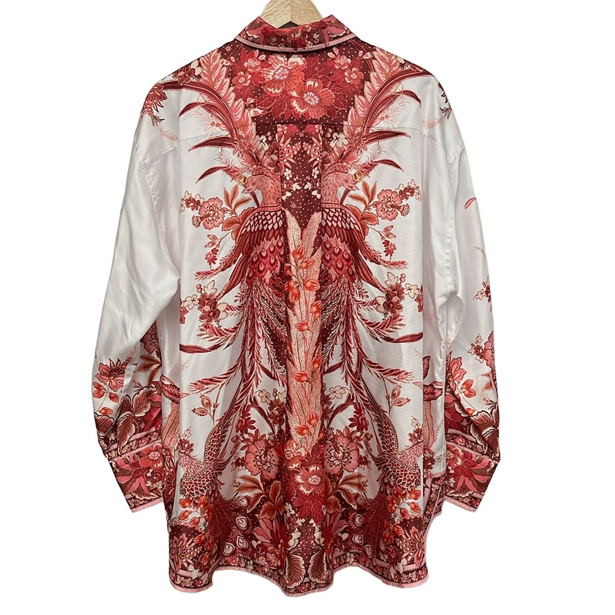 Zimmermann(ジマーマン) 長袖シャツブラウス サイズ0 XS レディース美品 - 白×ボルドー×ピンク シルク/花柄