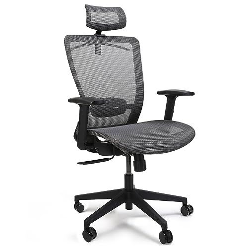 FLEXISPOT オフィスチェア デスクチェア OC3 多機能調節 シンクロロッキング 3段階固定 メッシュ素材 2Dヘッドレスト アームレスト ランバーサポート 静音キャスター コートラック付き（グレー（メッシュ））ｍａ
