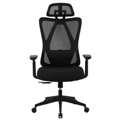 FLEXISPOT オフィスチェア デスクチェア C5 多機能調節 ロッキング機能 固定可能 強弱調節可能 2Dランバーサポート メッシュ素材 肉厚座面 3Dアームレスト 2Dヘッドレスト 在宅勤務 (ウレタン, ブラック)ｍａ