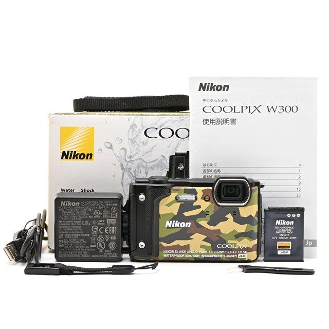 <美品> Nikon COOLPIX W300 GR カムフラージュ|防水デジタルカメラ|タフネスモデル|動作良好|外観非常に綺麗|光学良好|小スレわずか|安心の高コンディション