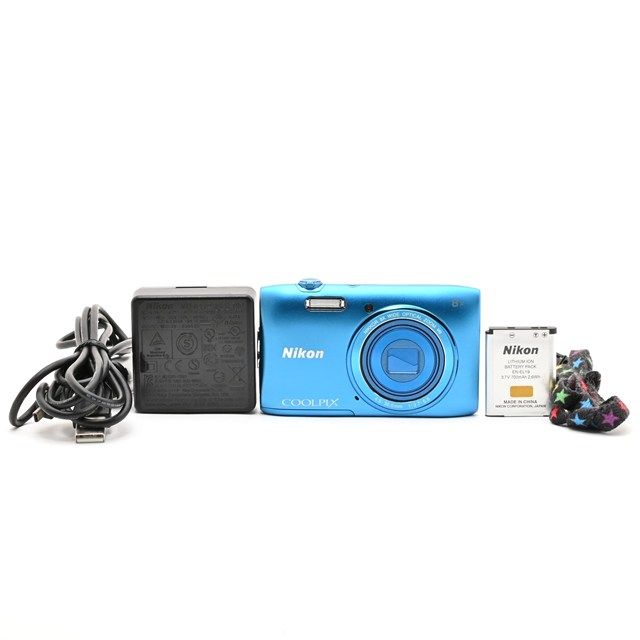 ＜並品＞ Nikon COOLPIX S3600 コバルトブルー S3600BL｜2005万画素｜光学8倍ズーム｜コンパクトデジタルカメラ｜動作良好｜USB端子カバー欠損｜実用品モデル
