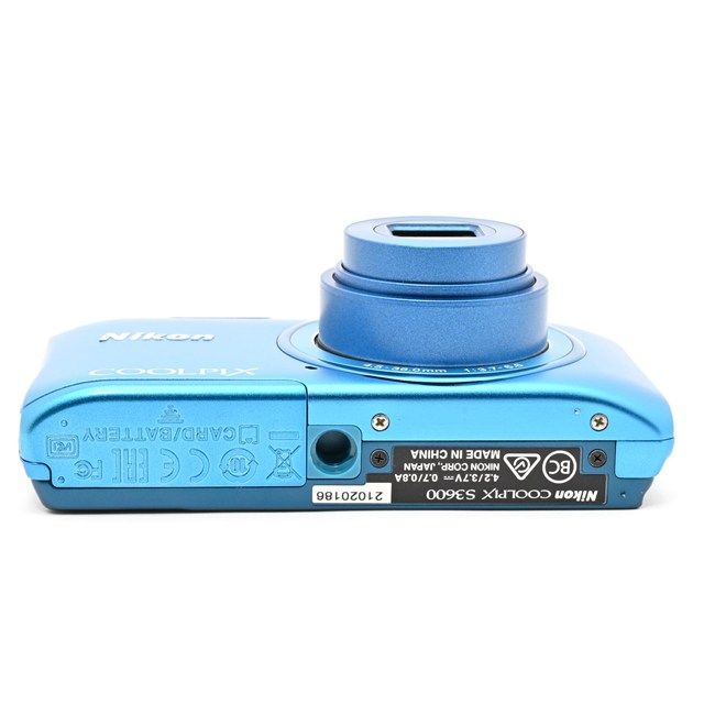 ＜並品＞ Nikon COOLPIX S3600 コバルトブルー S3600BL｜2005万画素｜光学8倍ズーム｜コンパクトデジタルカメラ｜動作良好｜USB端子カバー欠損｜実用品モデル