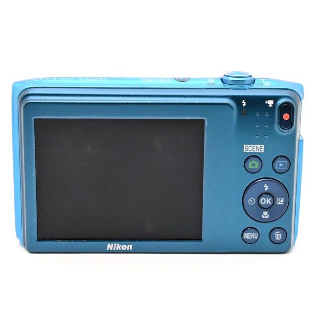 ＜並品＞ Nikon COOLPIX S3600 コバルトブルー S3600BL｜2005万画素｜光学8倍ズーム｜コンパクトデジタルカメラ｜動作良好｜USB端子カバー欠損｜実用品モデル