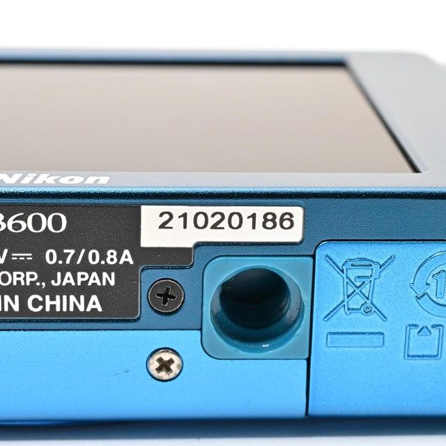 ＜並品＞ Nikon COOLPIX S3600 コバルトブルー S3600BL｜2005万画素｜光学8倍ズーム｜コンパクトデジタルカメラ｜動作良好｜USB端子カバー欠損｜実用品モデル