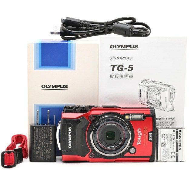 ＜良品＞ OLYMPUS Tough TG-5 レッド｜防水デジタルカメラ｜動作良好｜実用品｜液晶傷あり｜レンズ面小傷あり｜外観使用感強め｜まだまだ使えるタフネスモデル
