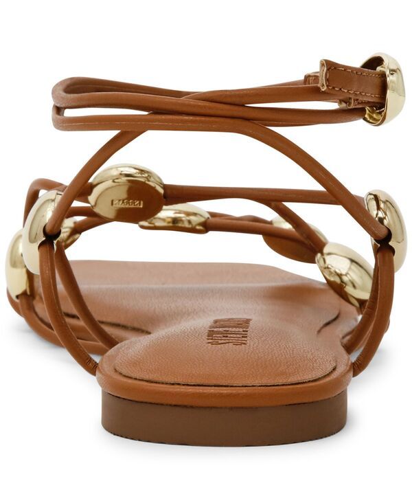スティーブ マデン レディース シューズ サンダル Steve Madden Womens Tides Studded Strappy Flat Sandals CognacGold ゴールド