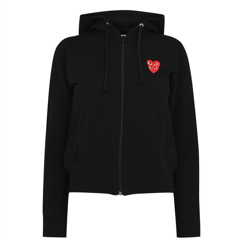 【送料無料】 コム・デ・ギャルソン レディース パーカー・スウェット フーディー アウター Double Heart Hoodie BlackRed