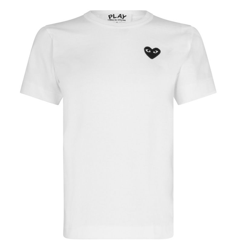 【送料無料】 コム・デ・ギャルソン レディース Tシャツ トップス Small Peeping Heart TShirt WhtBlack B