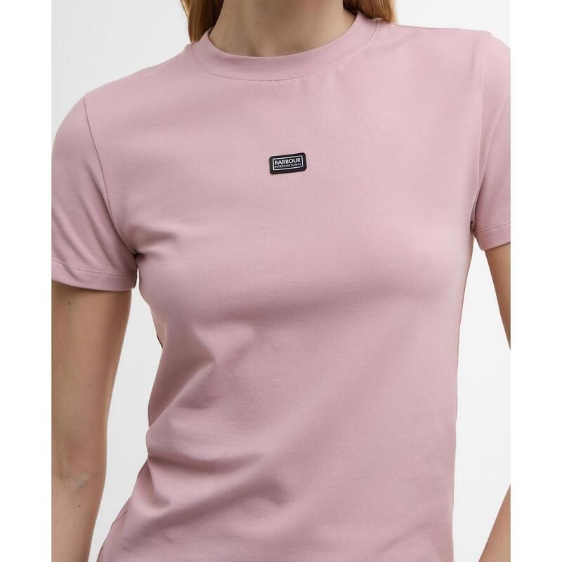 バブアー レディース トップス Tシャツ Barbour International Imogen TShirt Pale Mauve