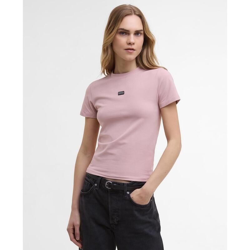 バブアー レディース トップス Tシャツ Barbour International Imogen TShirt Pale Mauve