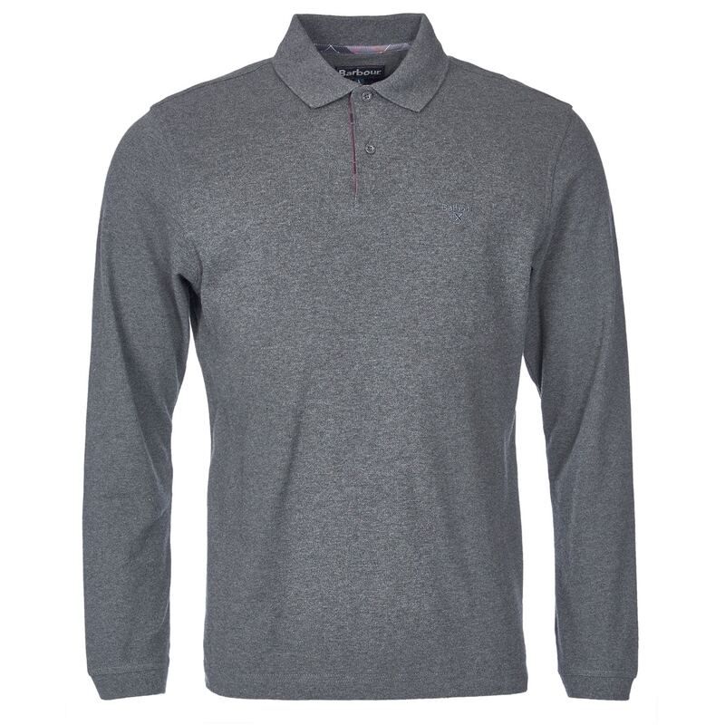 バブアー メンズ トップス ポロシャツ 長袖 Barbour Essential LongSleeve Polo Shirt Slate Marl GY73 スレート