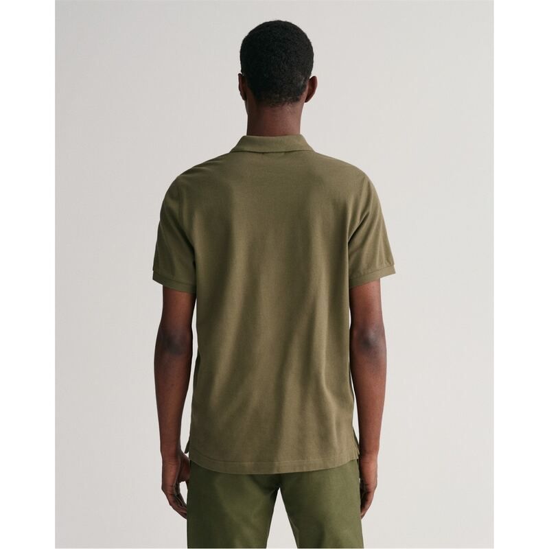 ガント メンズ トップス ポロシャツ Gant REG SHIELD SS PIQUE POLO Juniper Green グリーン