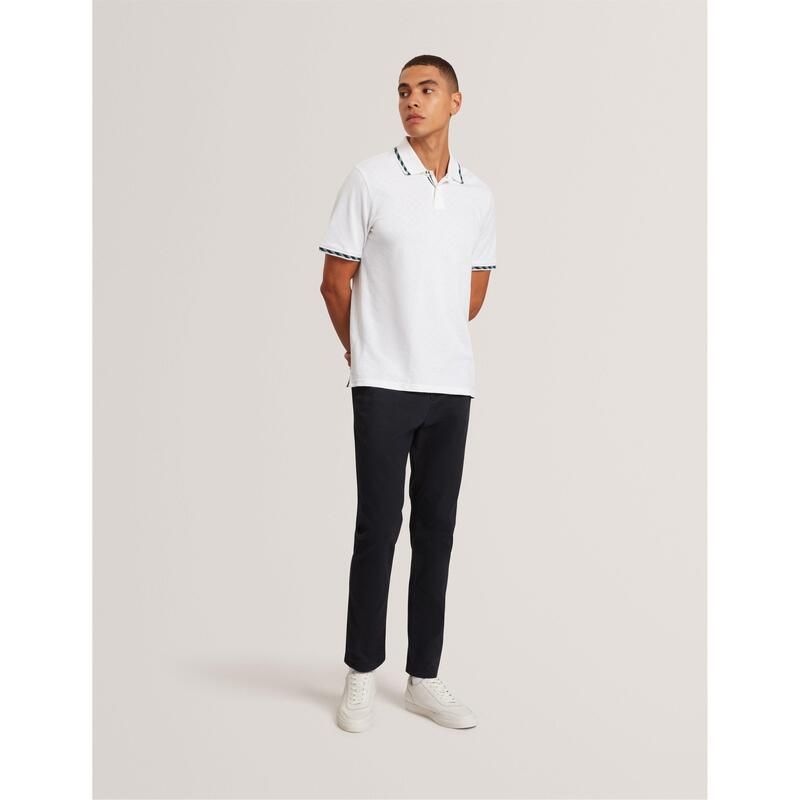 テッドベーカー メンズ トップス ポロシャツ 半袖 Ted Baker Mens Jacquard ShortSleeve Polo Shirt White ホワイト テッドベーカー メンズ トップス ポロシャツ 半袖 Ted Baker Mens Jacquard ShortSleeve Polo Shirt White ホワイト