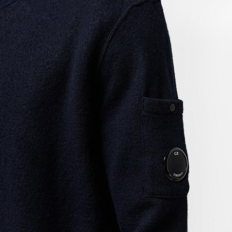 シーピーカンパニー メンズ アウター ニット・セーター クルーネック CP Company Mens Crew Neck Jumper Ttl Eclipse 888