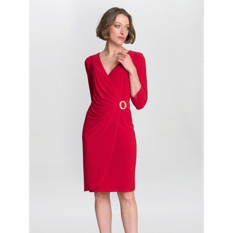 ジーナバッコーニ レディース トップス シャツ ジャージー Gina Bacconi Tilda Jersey Dress With Buckle Red レッド