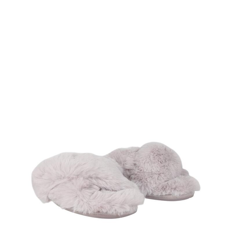 ジャック ウィルス レディース シューズ サンダル Jack Wills Fluffy Crosstrap Slippers Light Grey グレー