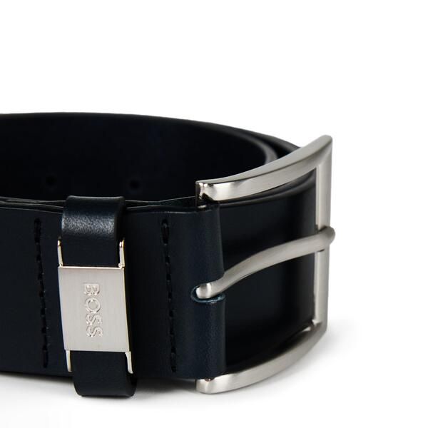 ボス メンズ アクセサリー ベルト レザー Boss Mens Connio Leather Designer Belt Dark Blue ブルー