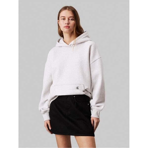 カルバンクライン レディース アウター パーカー・スウェット ロゴ パーカー Calvin Klein Jeans MIXED LOGO RELAXED HOODIE Ivory Grey Hthr アイボリー