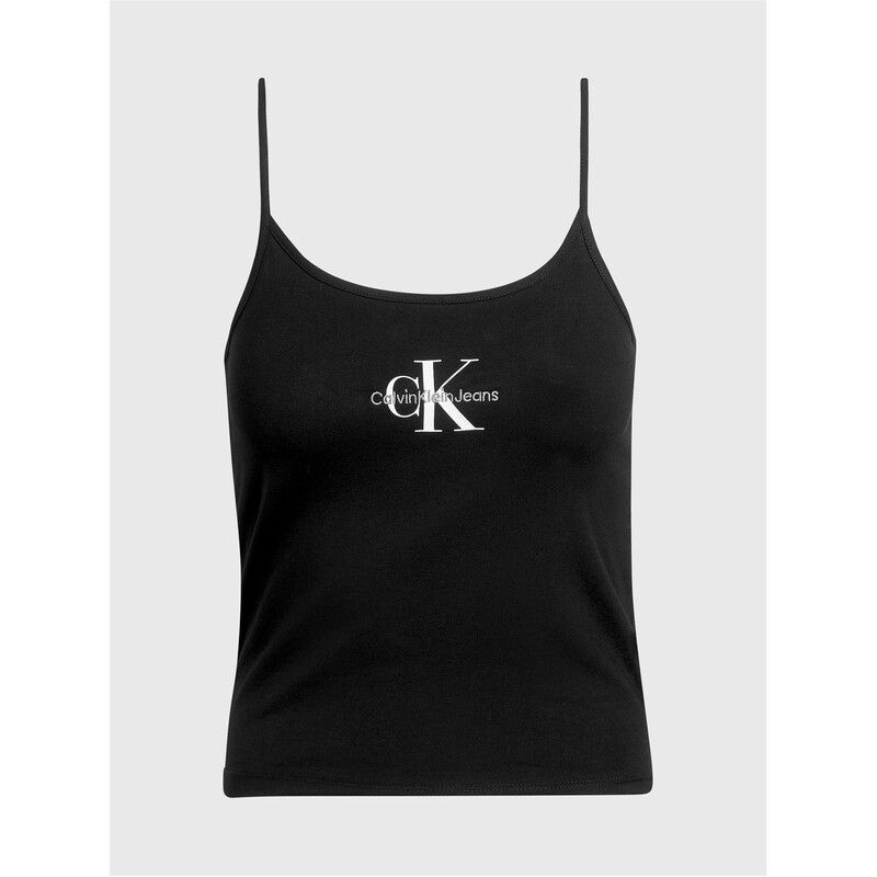 カルバンクライン レディース トップス タンクトップ ロゴ Calvin Klein Jeans Monologo Strappy Tank Top Ck Black ブラック
