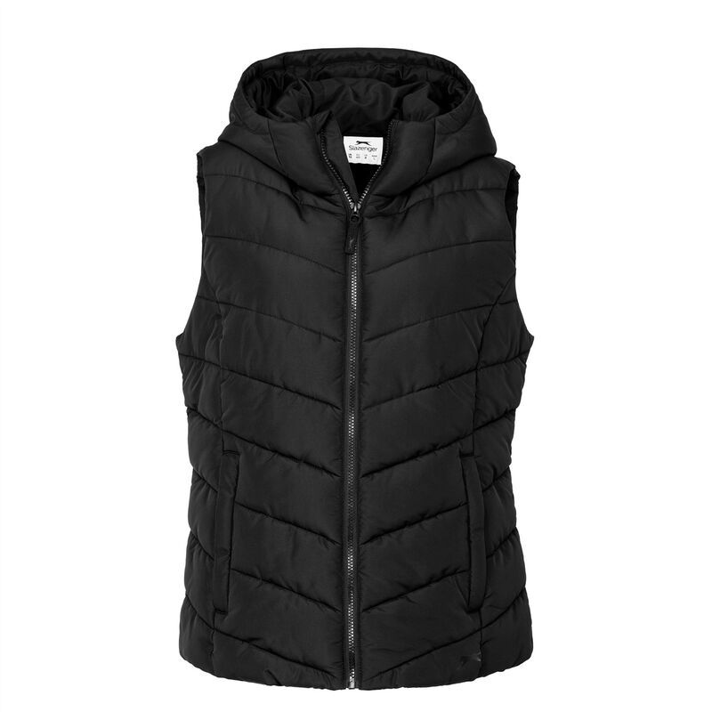 スラセンジャー レディース アウター ベスト ジレ Slazenger Padded Gilet Womens Black ブラック