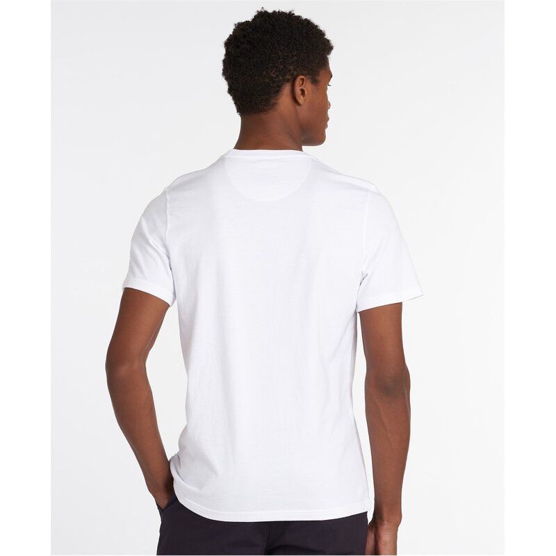 バブアー メンズ トップス Tシャツ Barbour Essential Sports TShirt White WH11 ホワイト