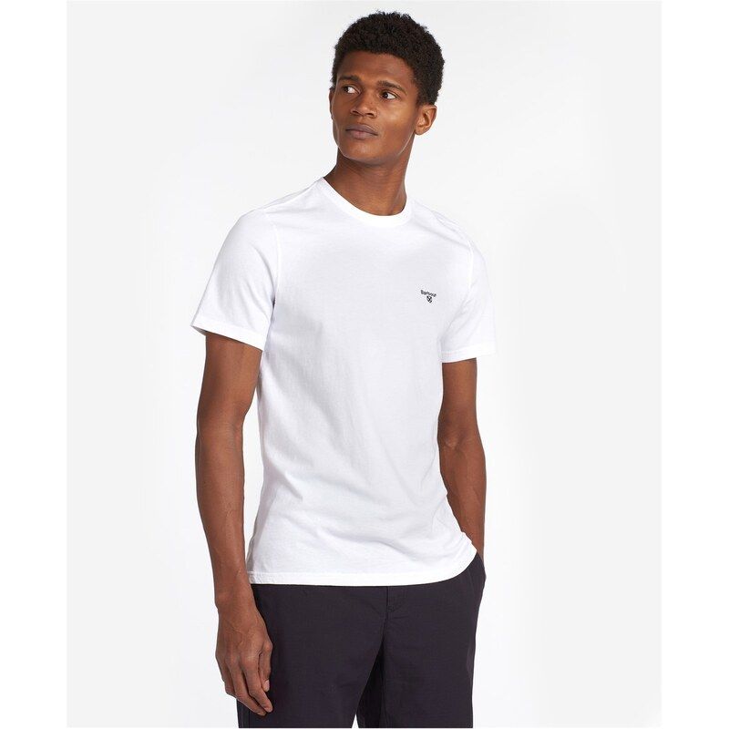 バブアー メンズ トップス Tシャツ Barbour Essential Sports TShirt White WH11 ホワイト