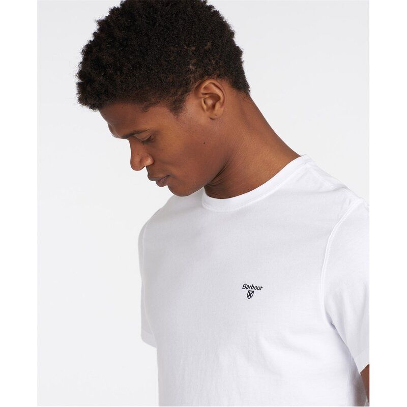 バブアー メンズ トップス Tシャツ Barbour Essential Sports TShirt White WH11 ホワイト