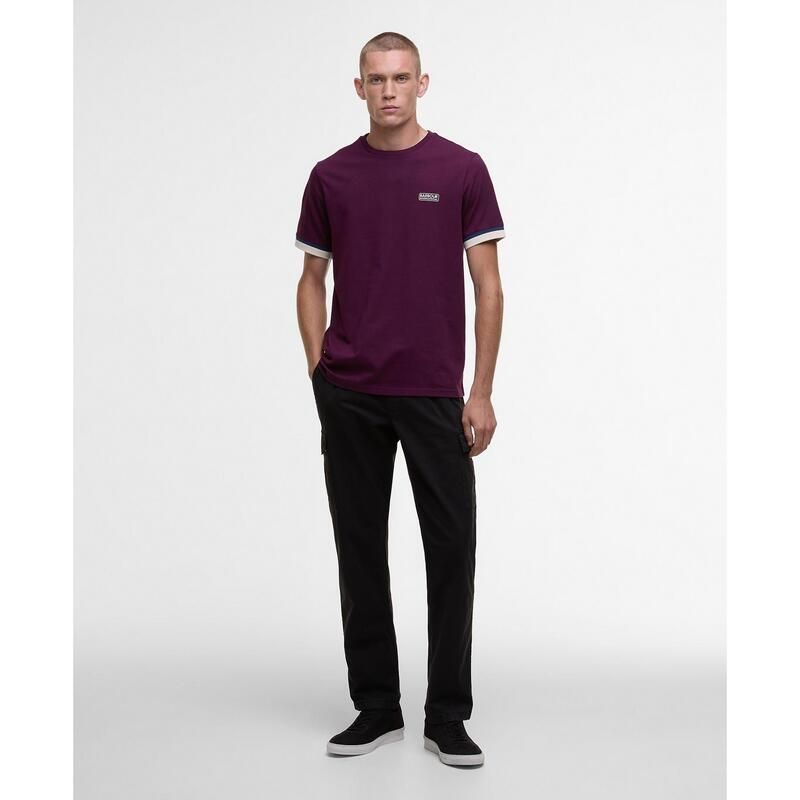 バブアー メンズ トップス Tシャツ Barbour International Evan Tipped TShirt Pot Merlot PU99