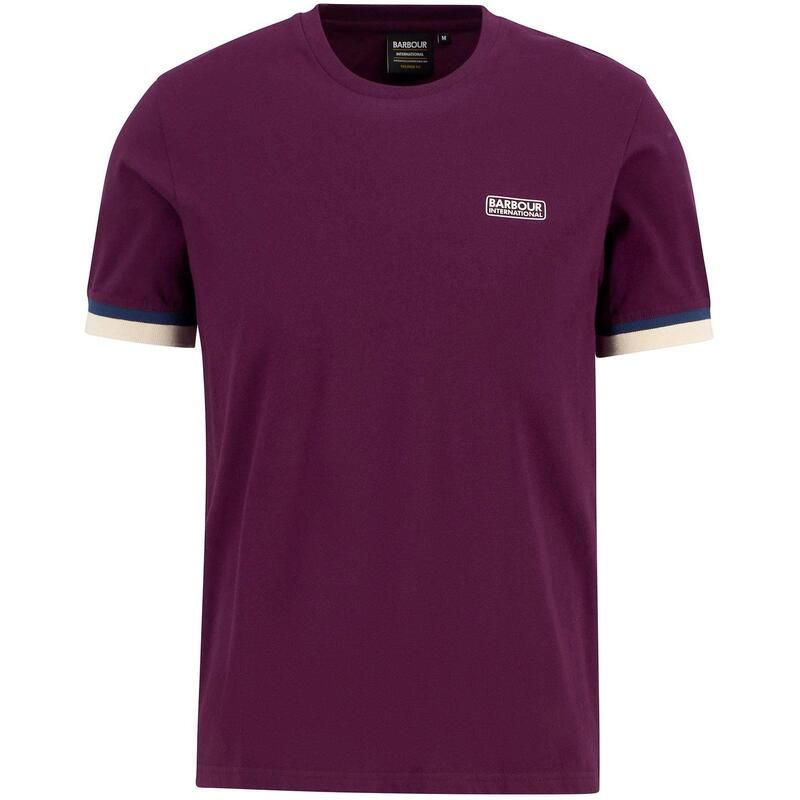 バブアー メンズ トップス Tシャツ Barbour International Evan Tipped TShirt Pot Merlot PU99