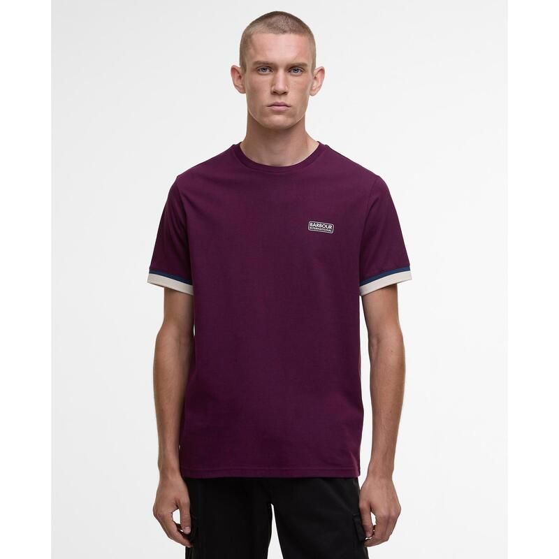 バブアー メンズ トップス Tシャツ Barbour International Evan Tipped TShirt Pot Merlot PU99